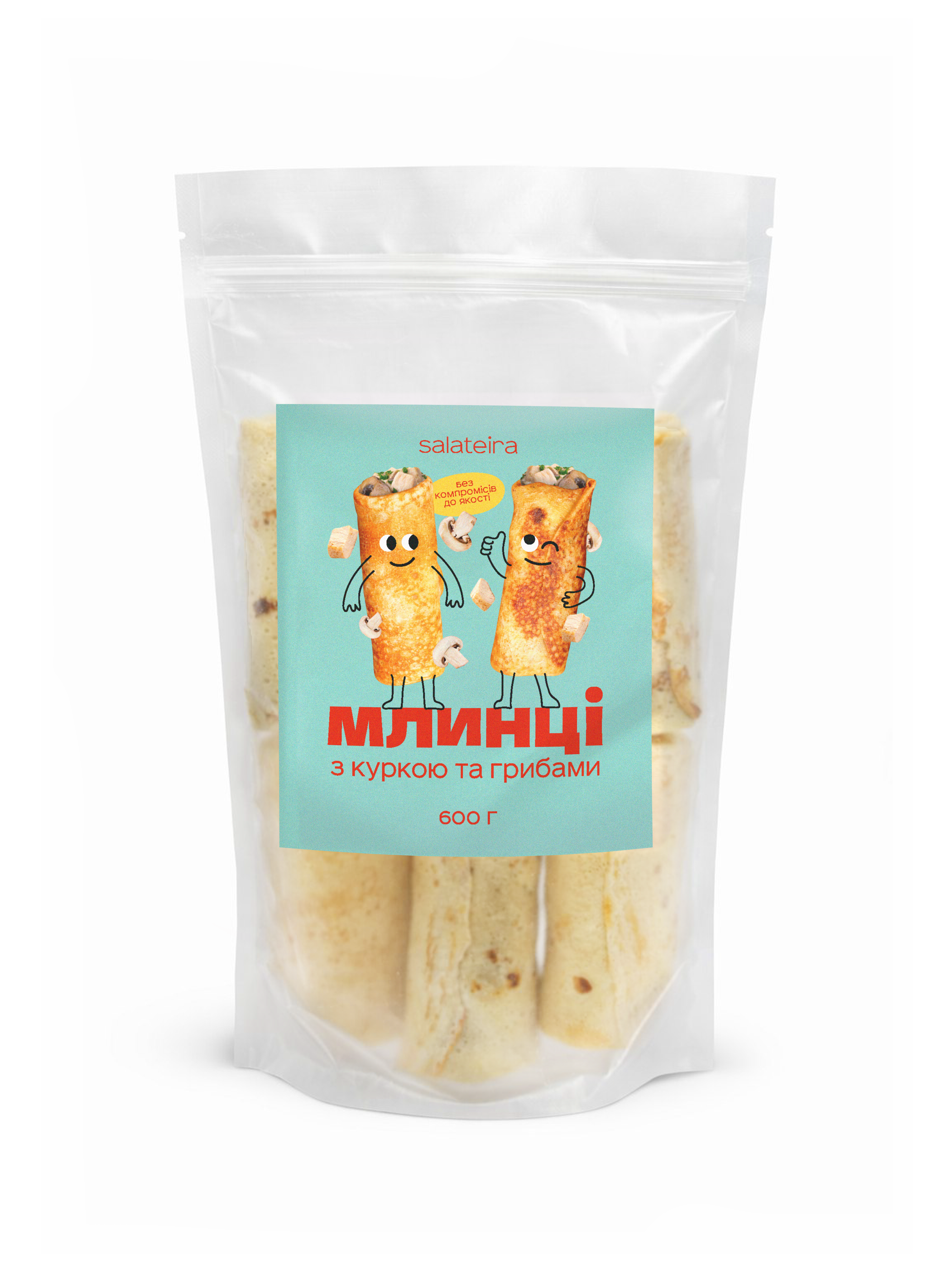 Млинці з куркою та грибами 600 грамів